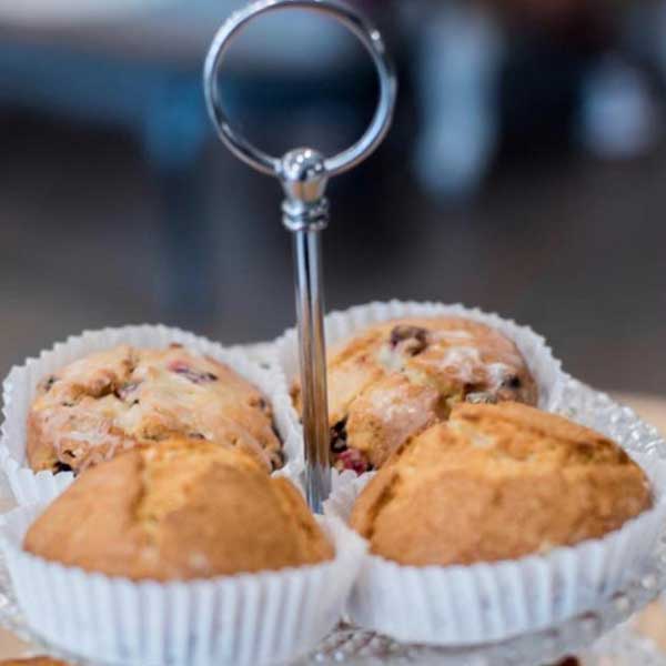 Scones on a serving tray