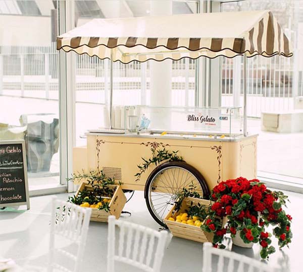 Vintage Gelato Cart on display